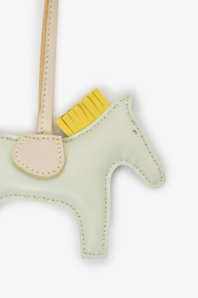 Hermes 2023 Vert Fizz/Yellow Leather Cheval Horse Charm