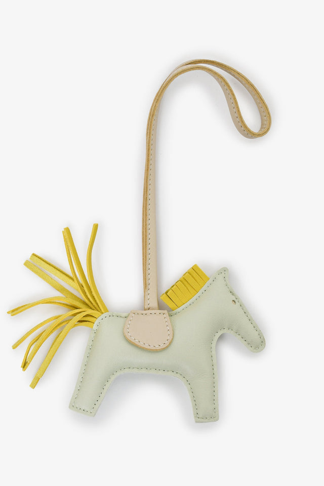Hermes 2023 Vert Fizz/Yellow Leather Cheval Horse Charm