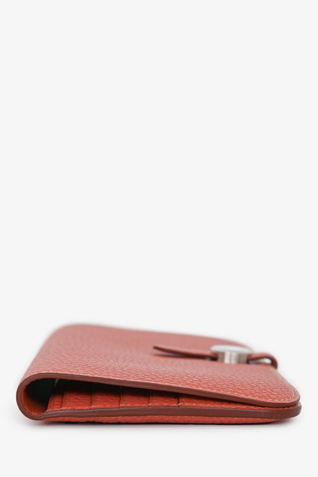Hermes 2014 Terra Cotta Clemence Leather Dogon Wallet