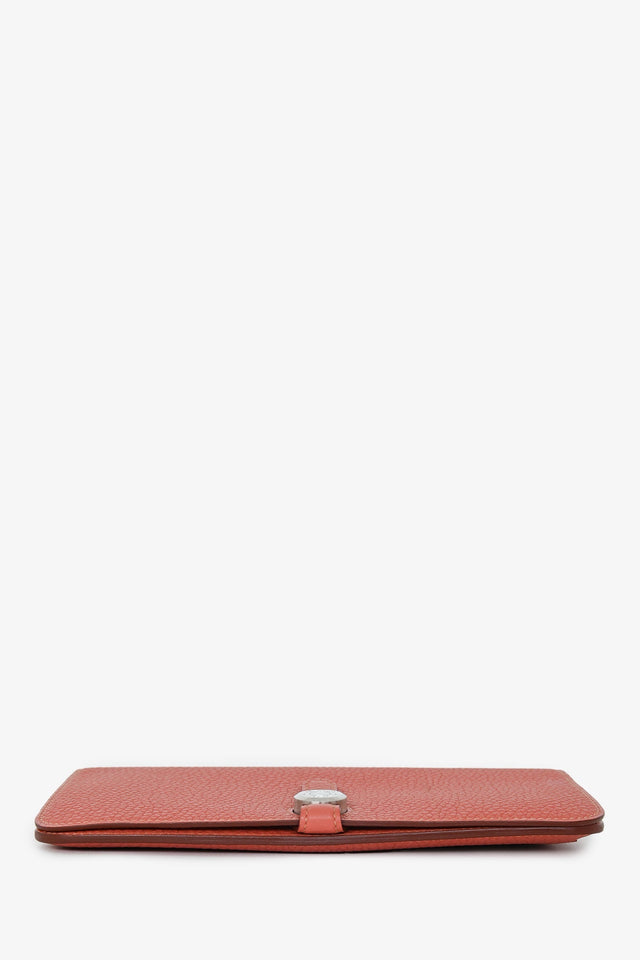 Hermes 2014 Terra Cotta Clemence Leather Dogon Wallet