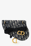 Christian Dior Navy Oblique Canvas Saddle Belt Bag