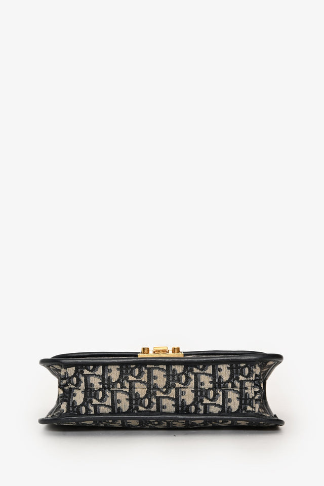 Christian Dior 2018 Blue Oblique Dioraddict Wallet on Chain