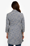 Christian Dior Blue Wool Double Breasted Tweed Coat Size 36 FR