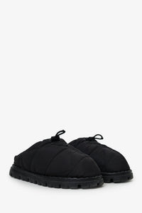 Prada Black Nylon Quilted Slipper Mule Size 38