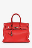 Hermes 2011 Red Clemence Leather Birkin 35