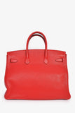 Hermes 2011 Red Clemence Leather Birkin 35