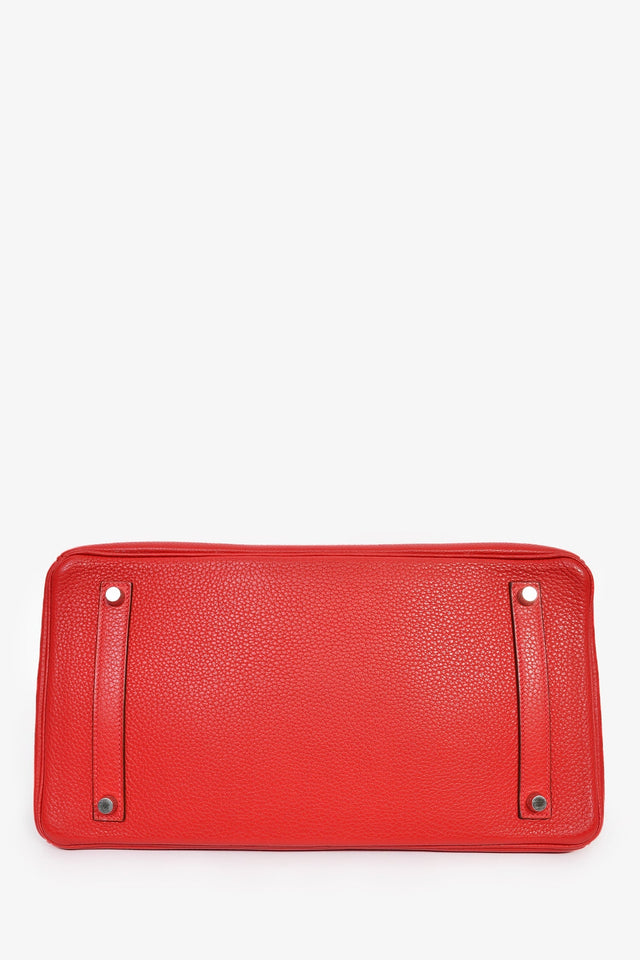Hermes 2011 Red Clemence Leather Birkin 35