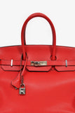 Hermes 2011 Red Clemence Leather Birkin 35