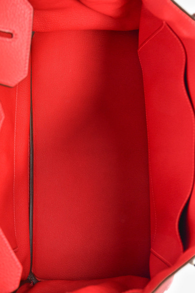 Hermes 2011 Red Clemence Leather Birkin 35