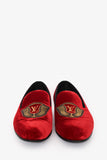 Louis Vuitton Red Velvet Slip-On 'Auteuil' Loafers Size 9 Mens