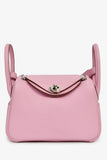 Hermes 2022 Mauve Sylvestre Clemence Leather Mini Lindy