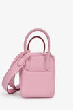 Hermes 2022 Mauve Sylvestre Clemence Leather Mini Lindy