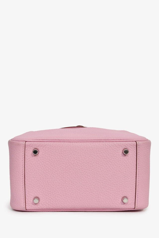 Hermes 2022 Mauve Sylvestre Clemence Leather Mini Lindy
