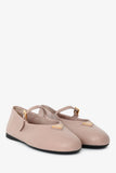 Prada Blush Leather Mary Jane Ballet Flats Size 38