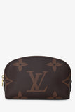 Louis Vuitton Brown Coated Canvas Logo Reversible Cosmetic Bag