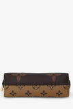 Louis Vuitton Brown Coated Canvas Logo Reversible Cosmetic Bag