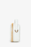 Prada White Saffiano Leather Mini Logo Pouch Crossbody Bag GHW