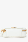 Prada White Saffiano Leather Mini Logo Pouch Crossbody Bag GHW