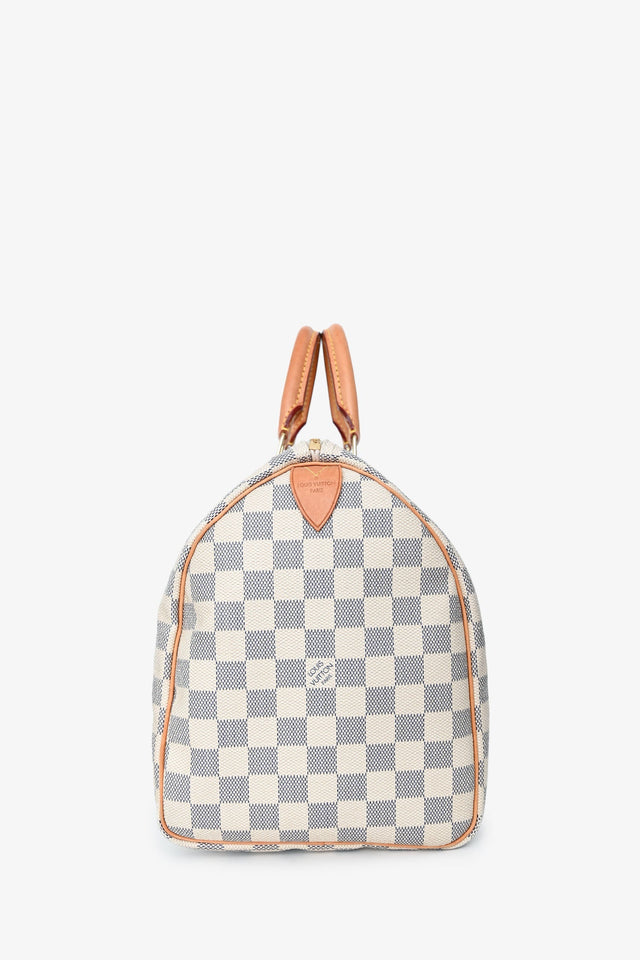 Louis Vuitton Damier Azur Speedy 35 Top Handle Bag