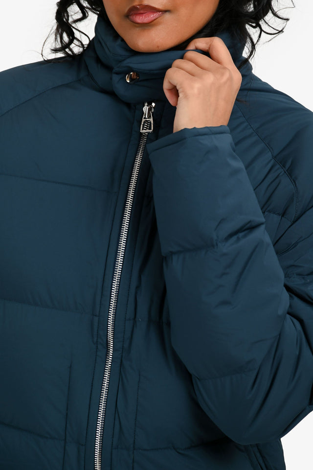 Hermes Sellier Blue Reversible Light Down Jacket Size S