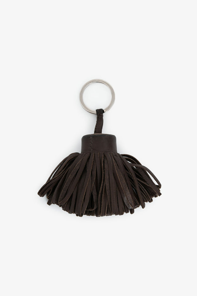 Hermes Brown Swift Leather Tassel Key Chain
