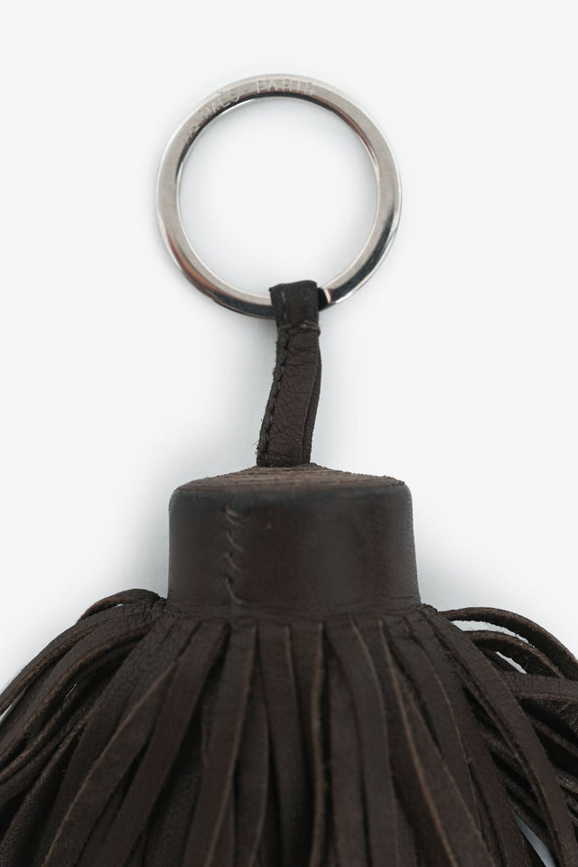 Hermes Brown Swift Leather Tassel Key Chain