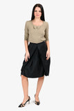 Prada Vintage Black Nylon Ruched Skirt Size 44