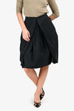 Prada Vintage Black Nylon Ruched Skirt Size 44