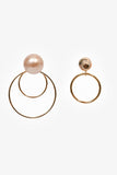 Christian Dior Gold Toned Pink Faux Pearl 'Mise En Dior' Tribales Hoop Earrings
