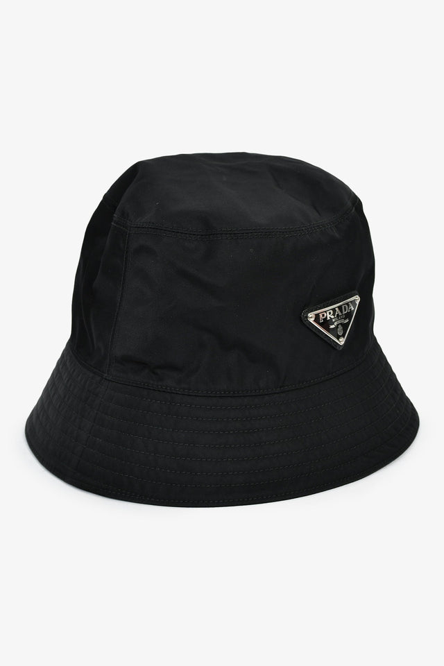 Prada 2021 Black Re-Nylon Bucket Hat Size S