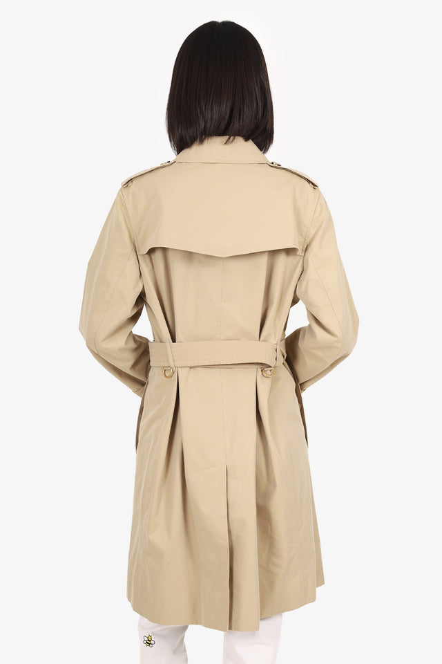 Burberry Brown 'Kensington' Midi Trench Coat Size 14 With Belt