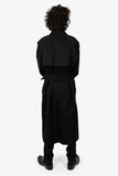 Burberry 2024 Black Cotton Double Breasted Belted Long Trench Coat Size 50