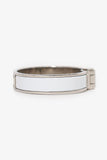 Hermes Silver Toned/White Enamel Charnière Hinged Bracelet