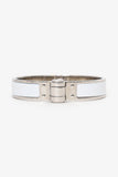Hermes Silver Toned/White Enamel Charnière Hinged Bracelet
