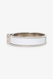 Hermes Silver Toned/White Enamel Charnière Hinged Bracelet