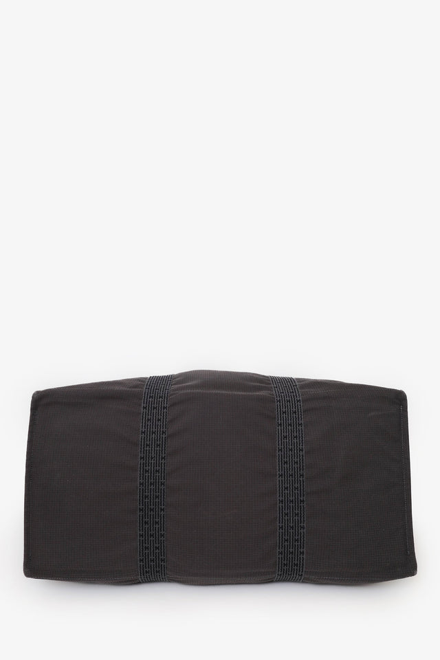 Hermes Vintage Grey Canvas Toile Herline TGM Travel Bag