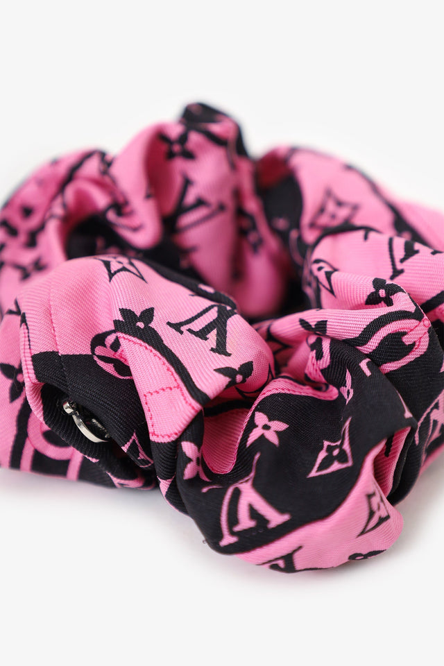 Louis Vuitton Black/Pink Silk Monogram Confidential Chouchou Scrunchie