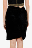 Christian Dior Black Velvet Asymmetrical Midi Skirt Size 8
