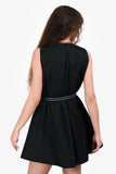 Prada 2019 Black Re-Nylon 'Gabardine' Belted Midi Dress Size 36