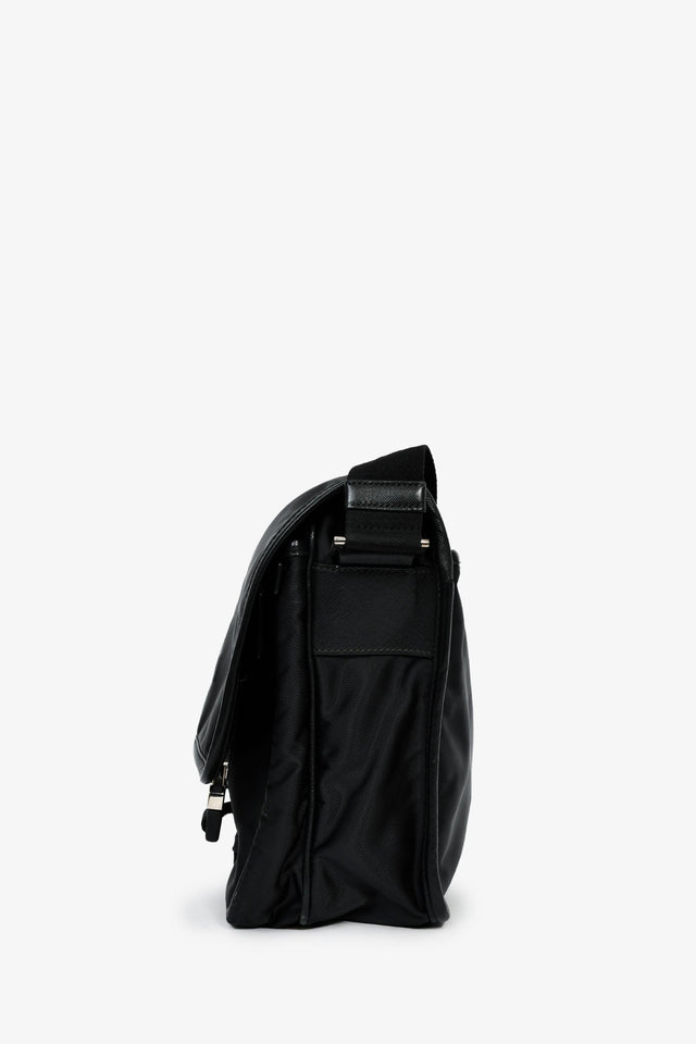 Prada Black Tessuto Flap Messenger Bag