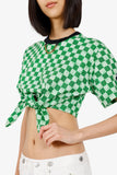 Louis Vuitton Green Damier Cropped T-Shirt Size XS