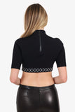Louis Vuitton Black Jersey Flight Mode Sporty Crop Top Size 40