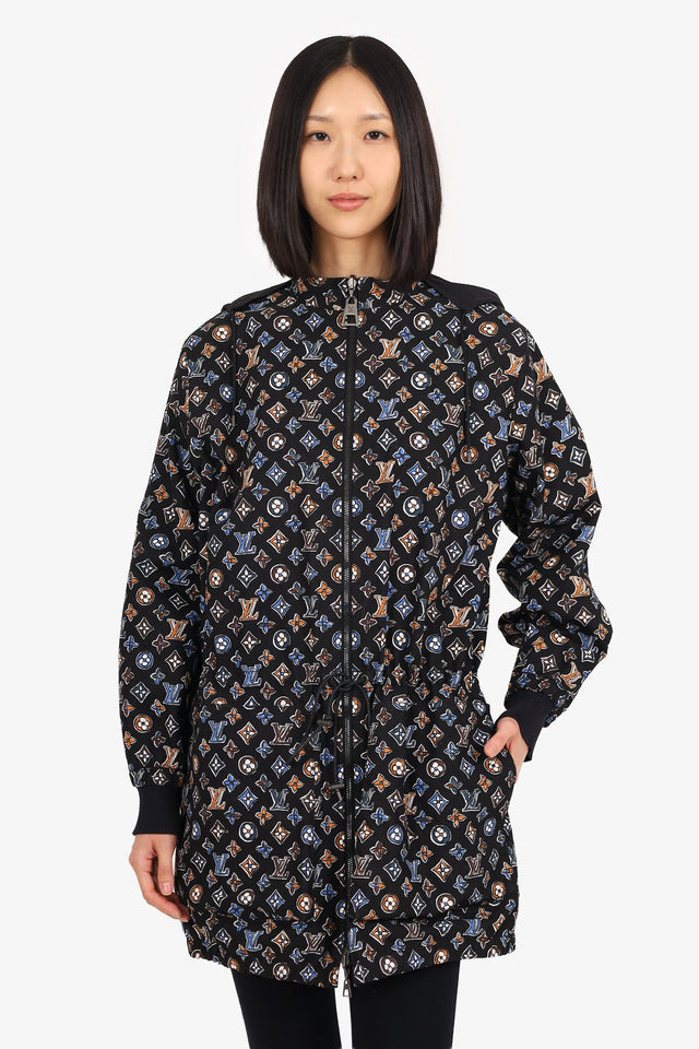 Louis Vuitton Black Monogram Reversible Zip-up Jacket Size 40