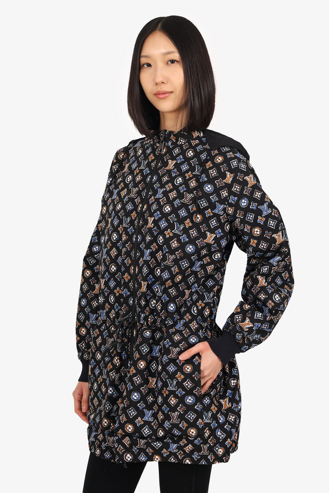 Louis Vuitton Black Monogram Reversible Zip-up Jacket Size 40