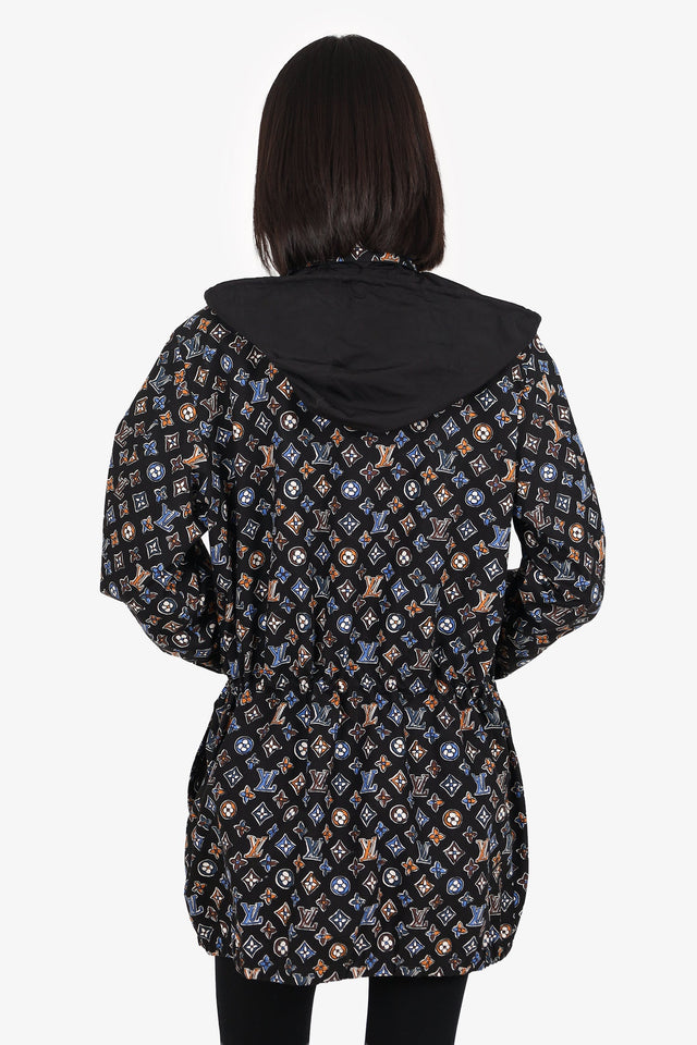 Louis Vuitton Black Monogram Reversible Zip-up Jacket Size 40