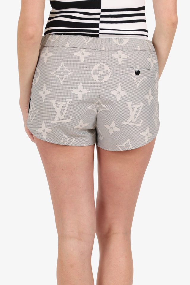Louis Vuitton Grey/Black Jumbo Monogram Mini Shorts Size 36