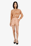 Louis Vuitton Nude Silk Mahina Monogram Shorts Size 34