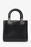 Christian Dior 2016 Black Smooth Calfskin Embellished Dragonfly Medium Lady Dior