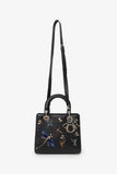 Christian Dior 2016 Black Smooth Calfskin Embellished Dragonfly Medium Lady Dior