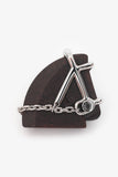 Hermes Brown Vulcanium/Palladium Plated 'Cheval Badge' Brooch
